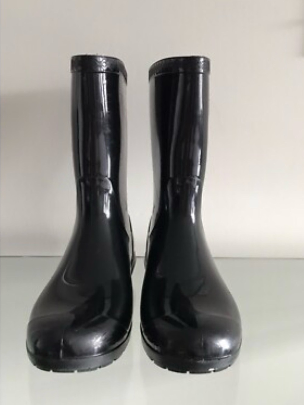 UGG Women's Gloss Black Tall Rain Boots